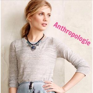 Anthro Woodbury Pullover Sweater Grey Large